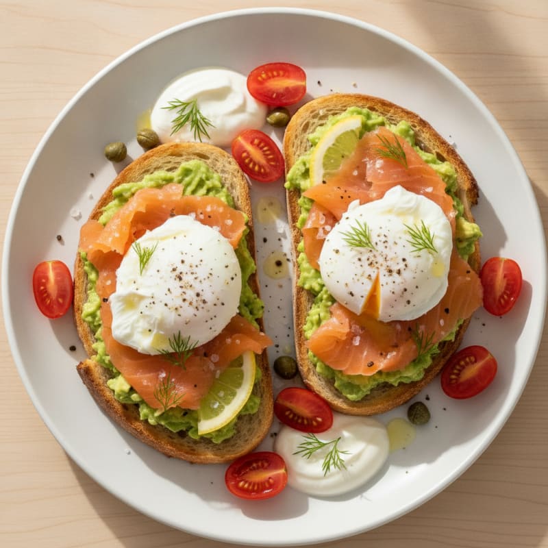 Smoked Salmon Sourdough Toast with Avocado