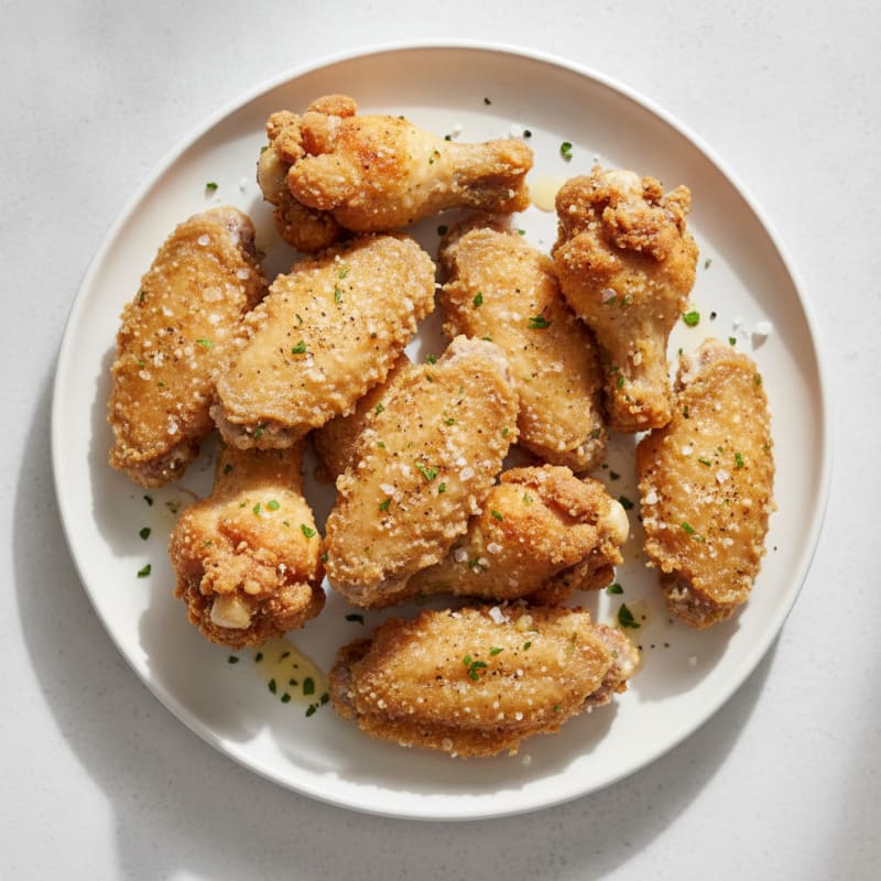 Garlic-Parmesan Fried Chicken Wings