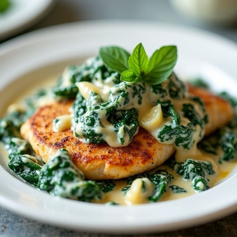 Chicken Breast with Creamy Spinach Artichoke Sauce