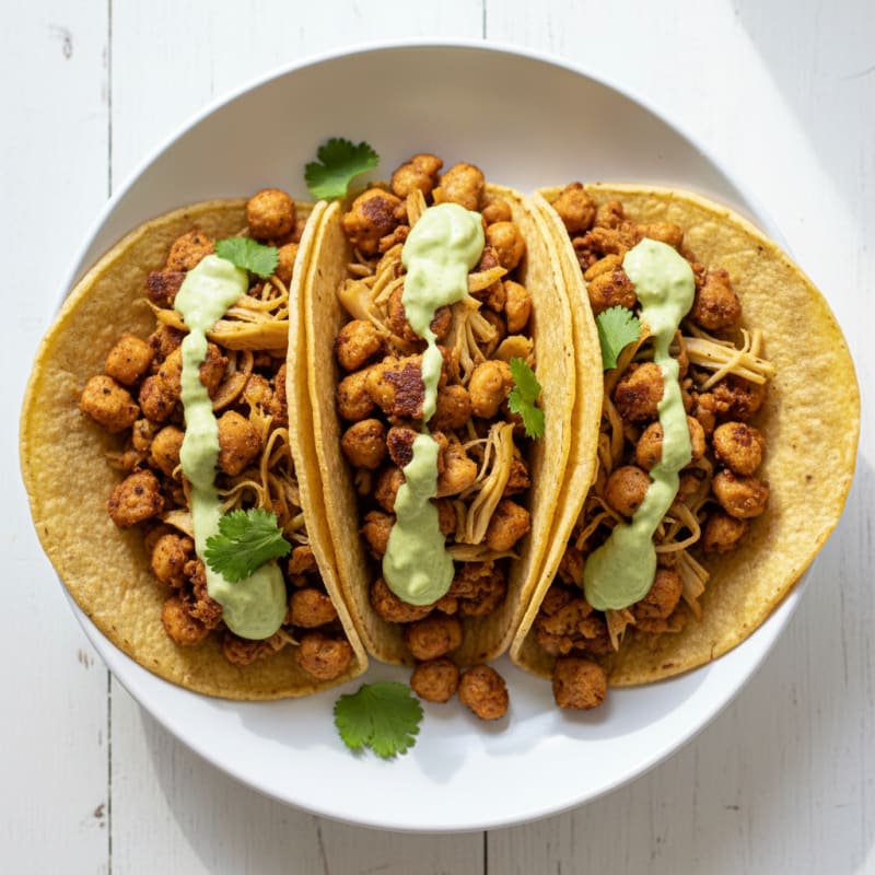 Jackfruit Tacos with Avocado Crema