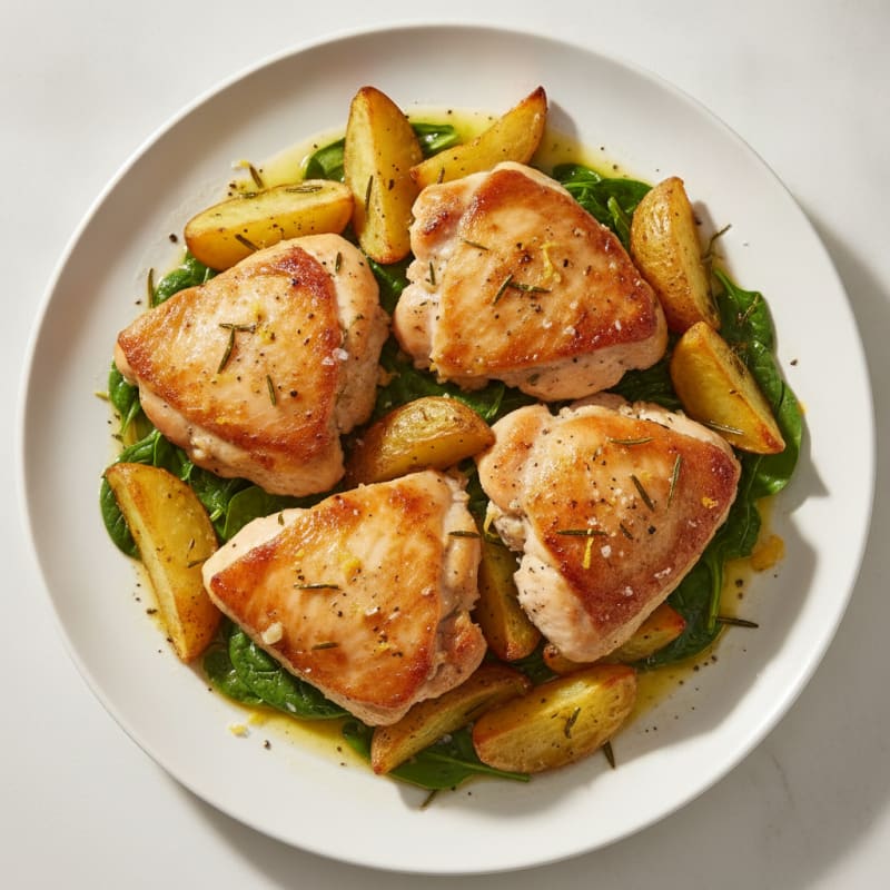 Lemon-Herb Roasted Chicken Thighs with Potatoes