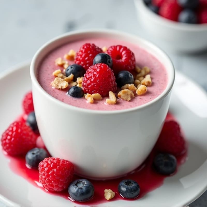 Greek Yogurt Protein Mousse with Mixed Berries