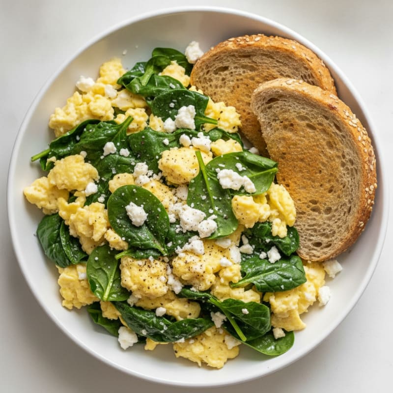 High-Protein Spinach and Feta Scramble