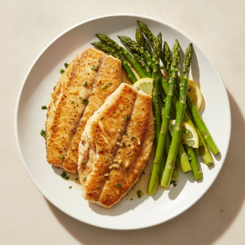 Seared Tilapia with Roasted Asparagus