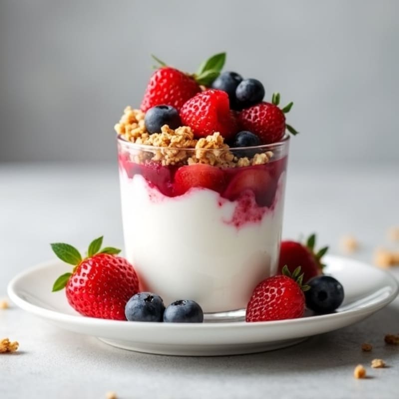 Greek Yogurt Protein Parfait with Mixed Berries