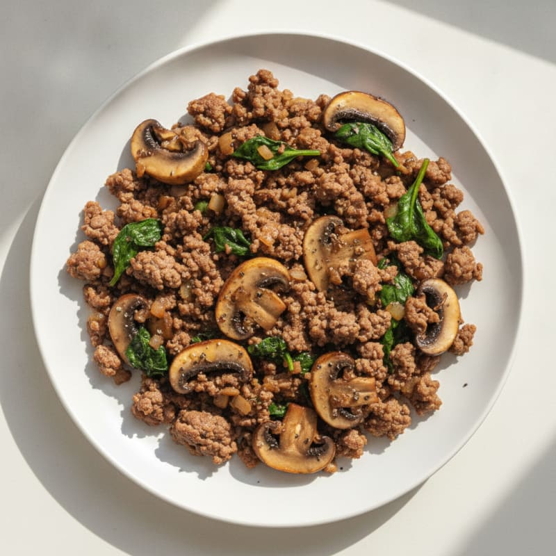 Savory Ground Beef and Mushroom Skillet