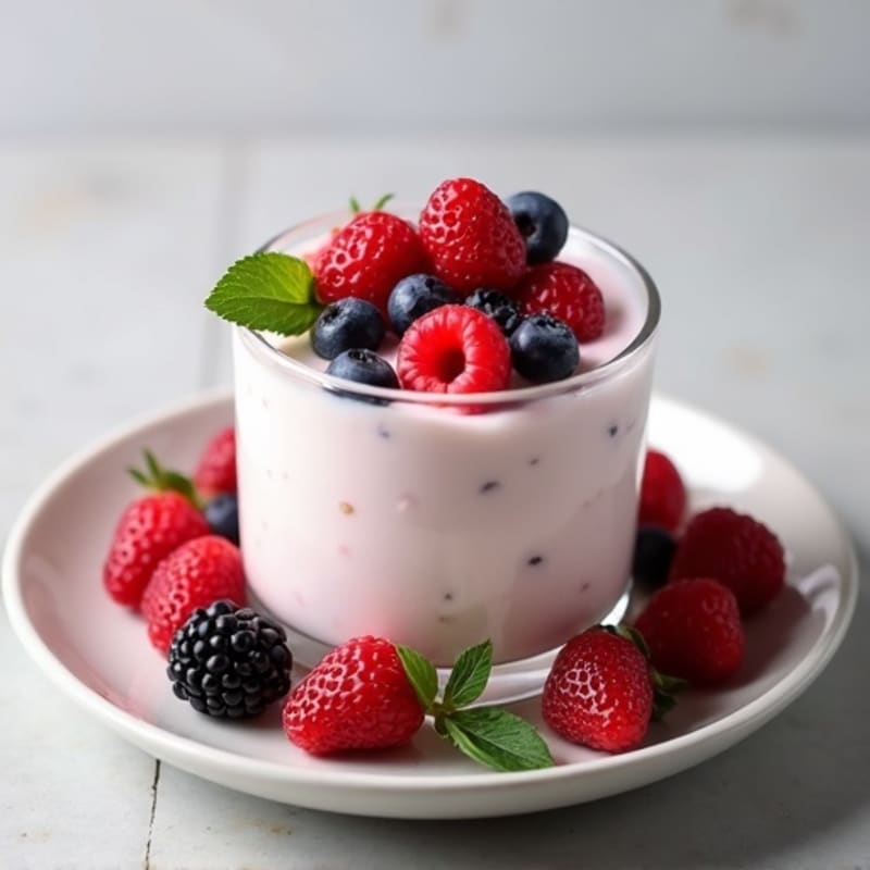 Silky Greek Yogurt Protein Mousse with Mixed Berries