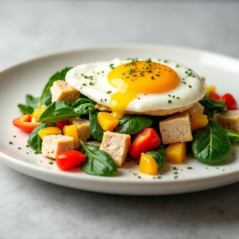 Egg White and Turkey Scramble with Spinach