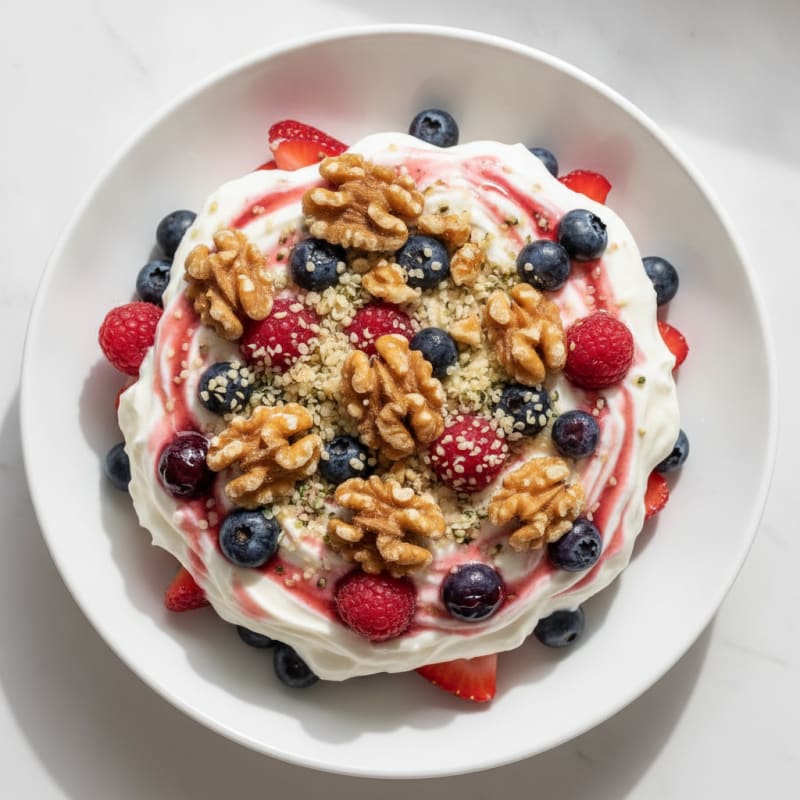 Greek Yogurt Protein Parfait with Mixed Berries