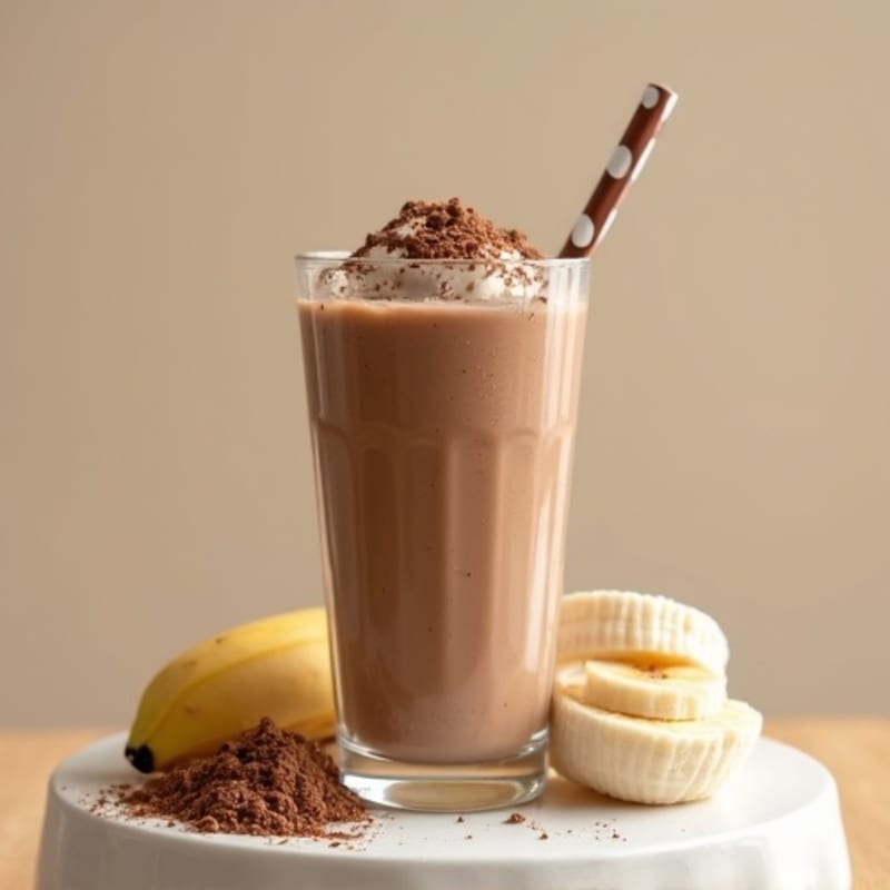 Chocolate Protein Shake with Silken Tofu and Peanut Butter