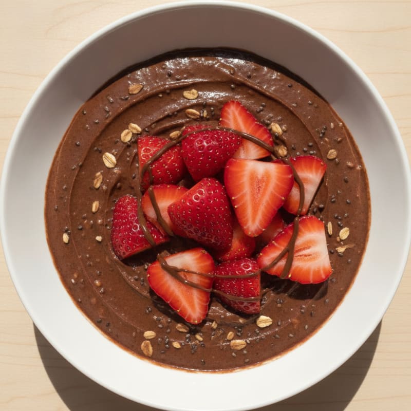 Silky Chocolate Protein Pudding with Fresh Fruit