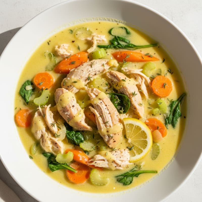Creamy Lemon Herb Chicken Soup