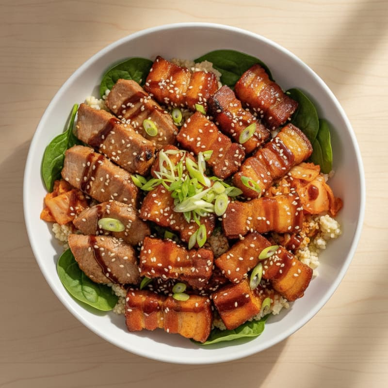 Spicy Gochujang Pork Belly Bowl
