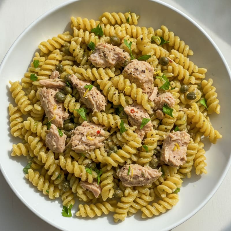 Lemon-Herb Tuna Pasta with Capers