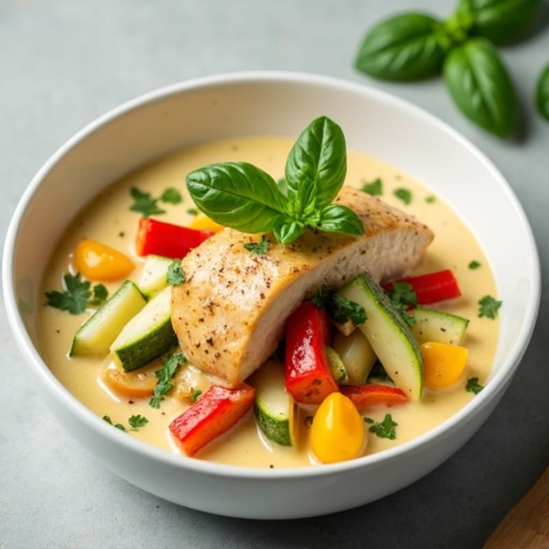 Creamy Chicken Thai Green Curry with Fresh Vegetables