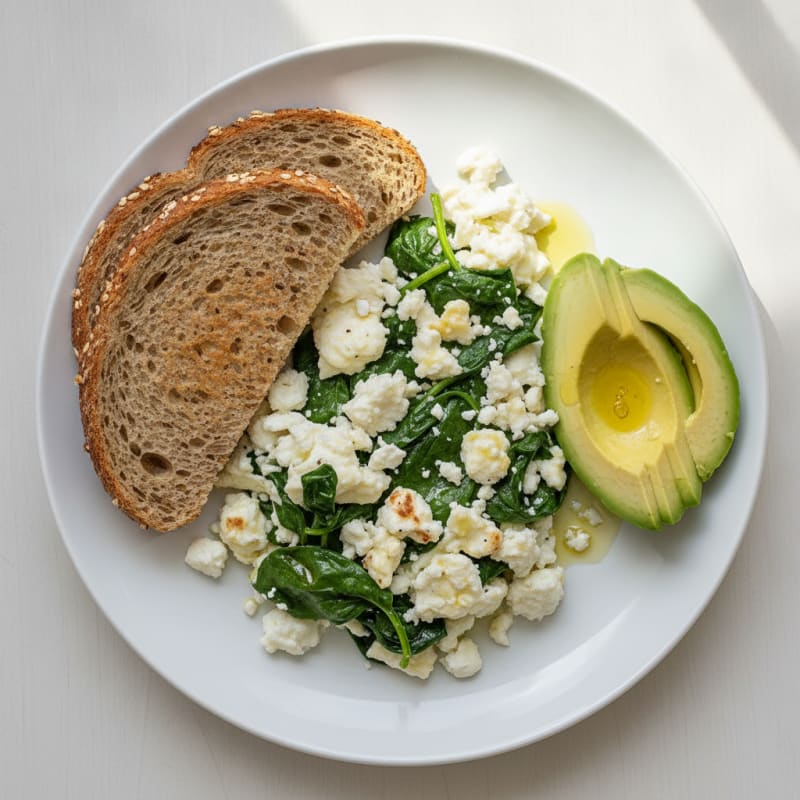 Scrambled Egg Whites with Spinach and Feta