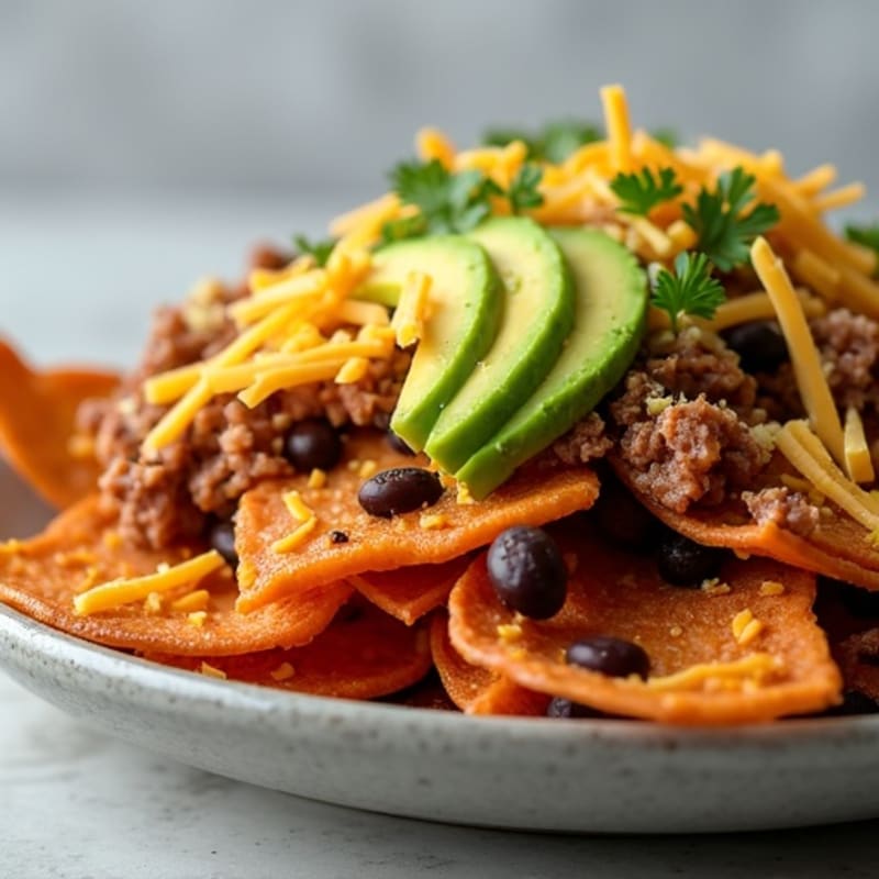 Lean Pulled Pork Sweet Potato Nachos