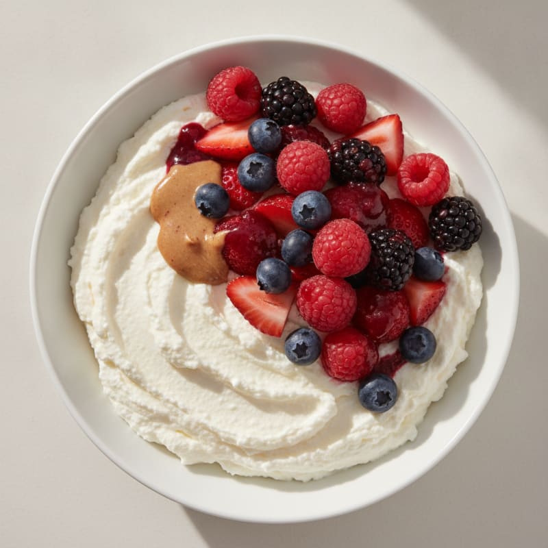 Creamy Greek Yogurt Protein Mousse with Mixed Berries