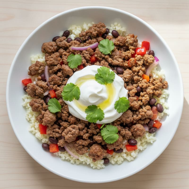 Ground Beef Mexican Fiesta Bowl