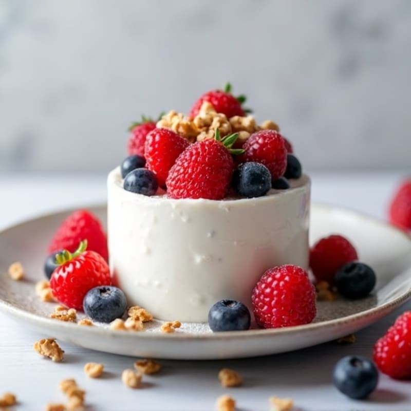 Greek Yogurt Protein Mousse with Mixed Berries