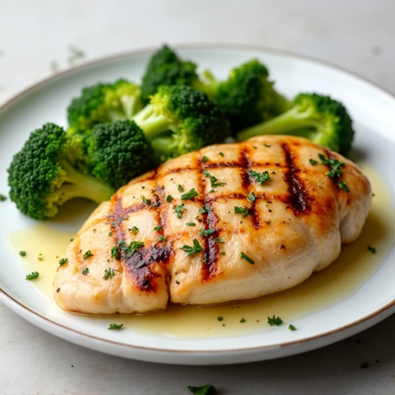 Grilled Chicken Breast with Steamed Broccoli