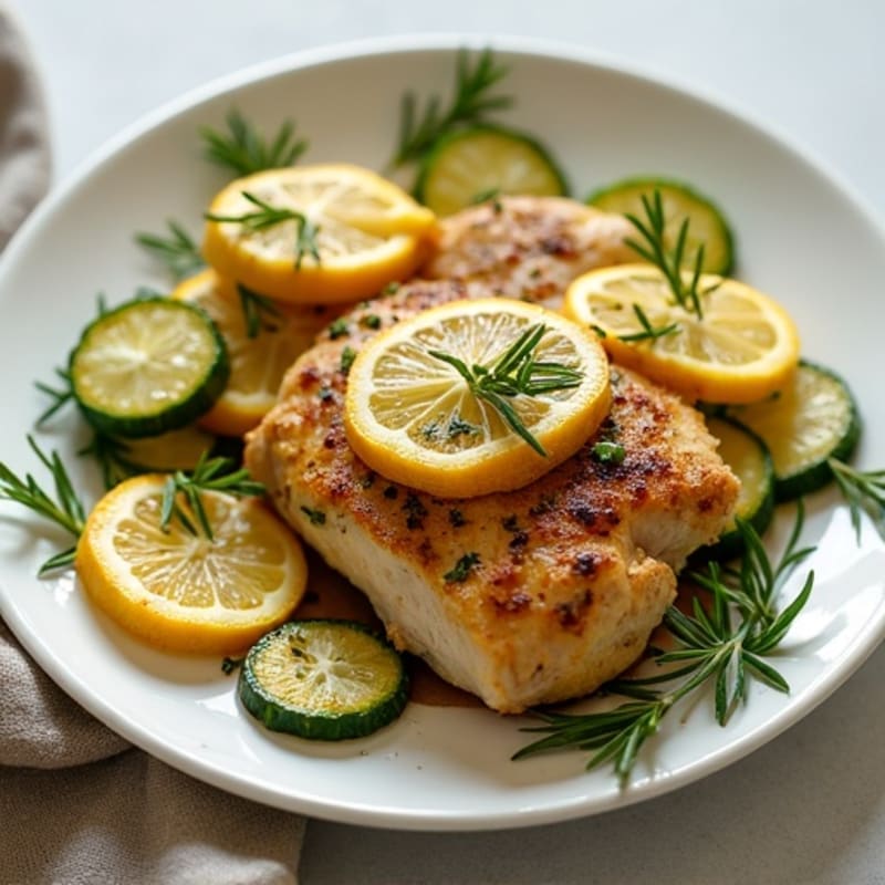 Lemon-Herb Roasted Chicken with Crispy Zucchini