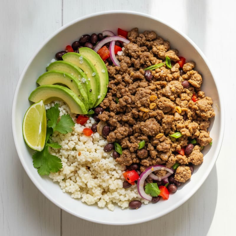 Beef Mince and Avocado Bowl