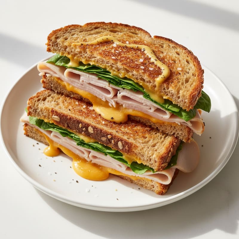 Golden Triple-Decker Grilled Cheese