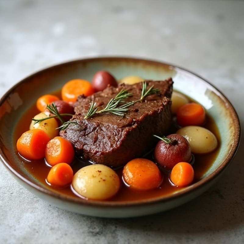Tender Slow-Cooked Beef Pot Roast with Hearty Root Vegetables