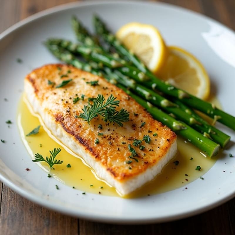 Crispy Pan-Seared Barramundi with Lemon Herb Sauce