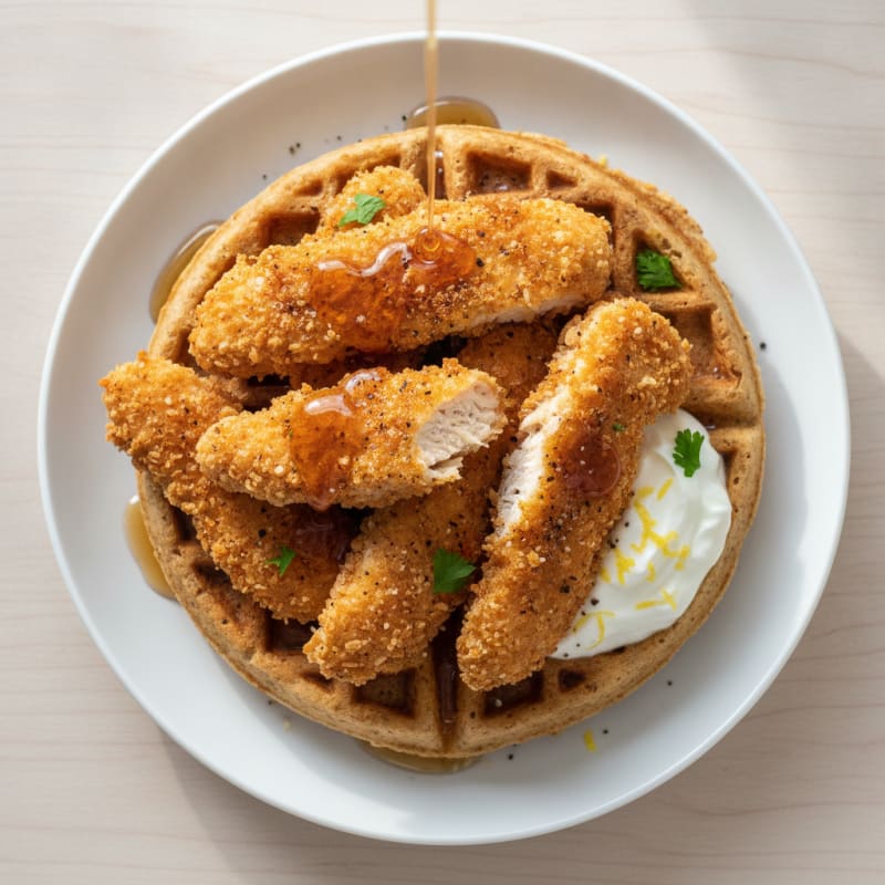 Golden Chicken and Waffles
