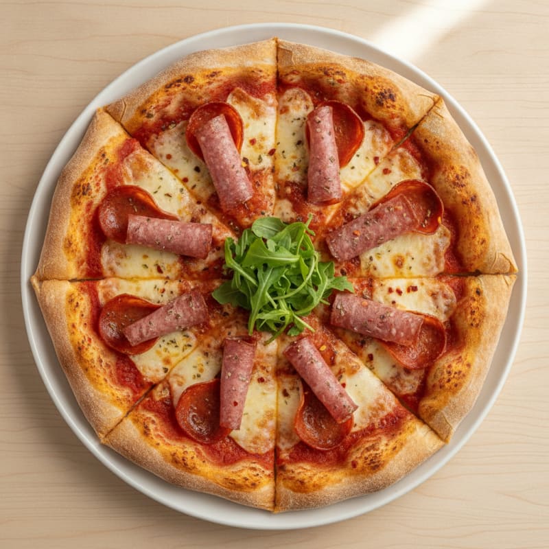 Sourdough Pizza with Salami and Pepperoni