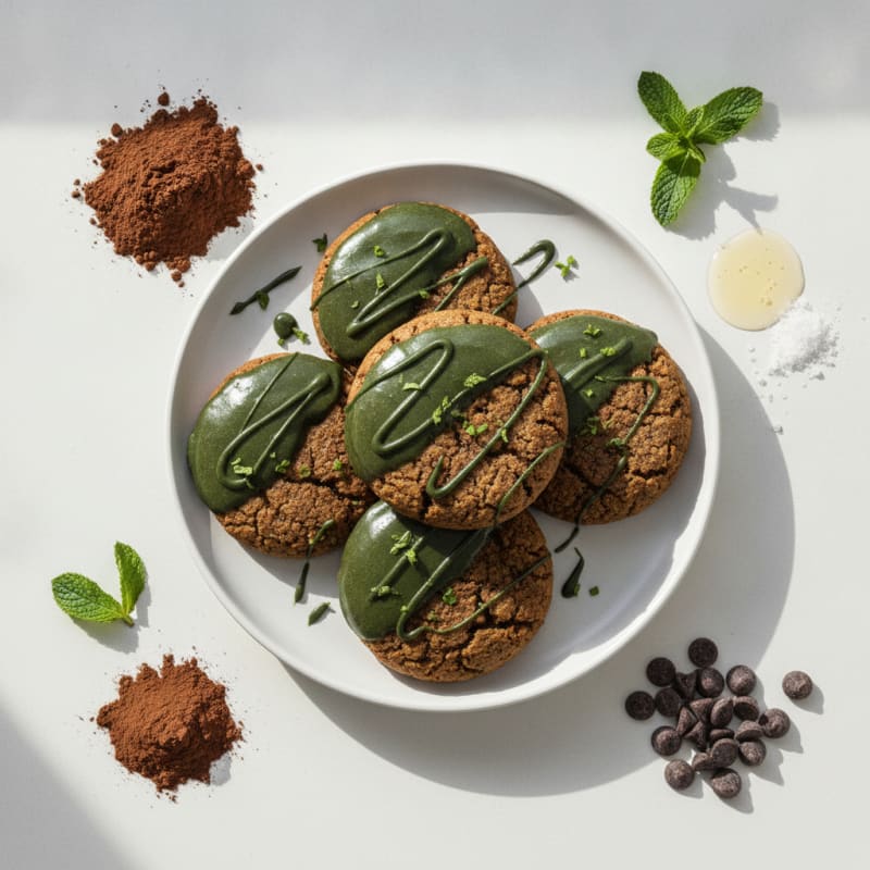 Mint Chocolate Coated Protein Cookies