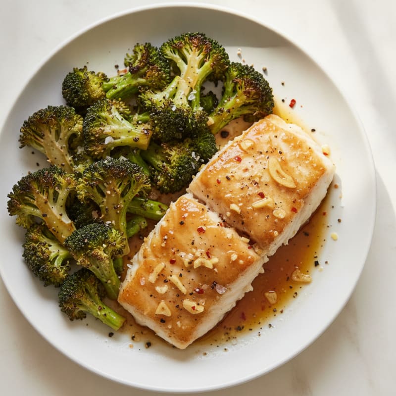 Coconut-Soy Glazed Fish with Roasted Broccoli