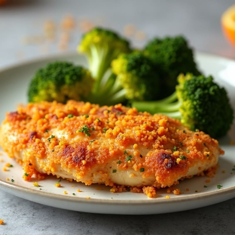 Crispy Orange Chicken with Roasted Broccoli