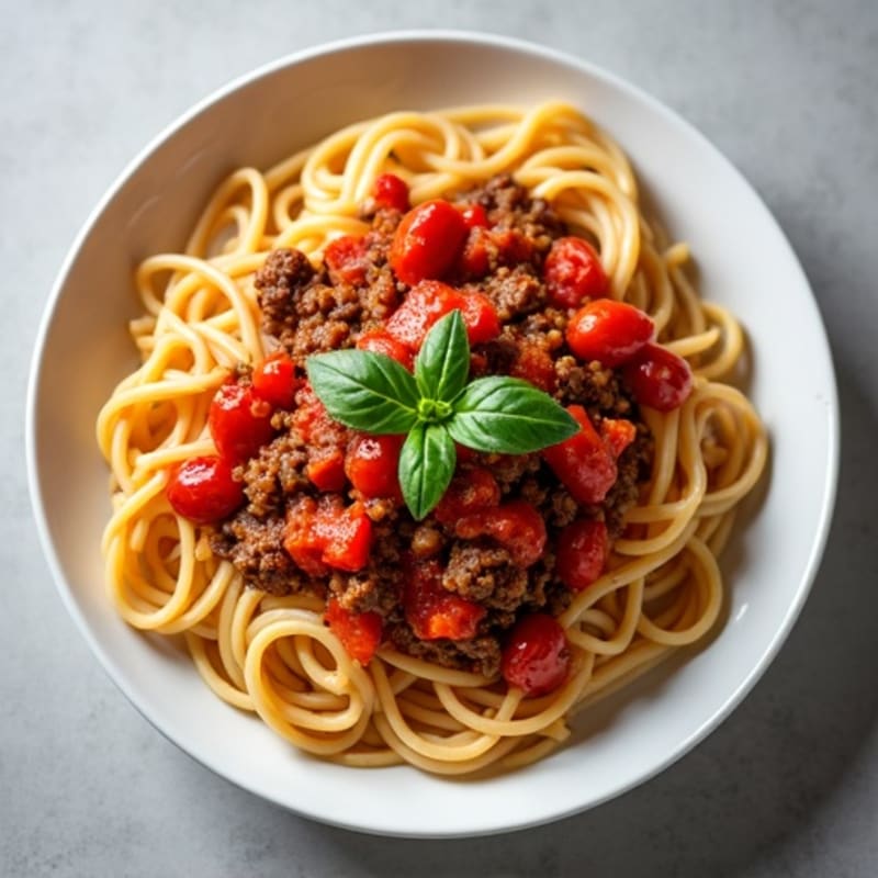 Whole Wheat Spaghetti with Hearty Lean Beef and Fresh Tomato Sauce