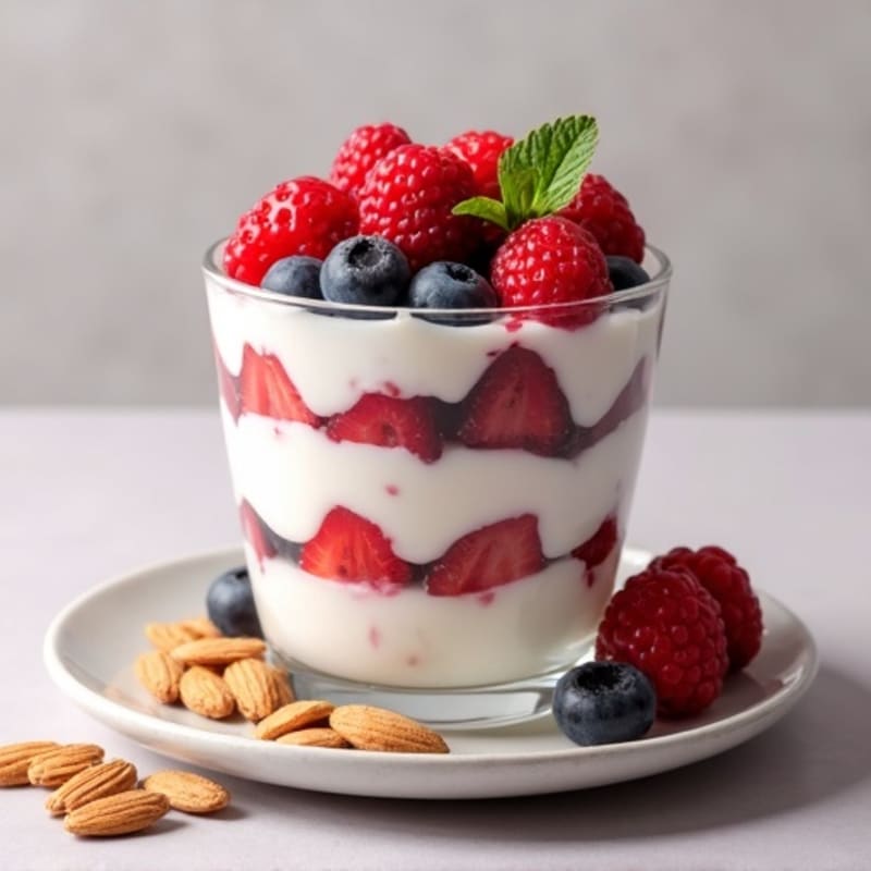 Greek Yogurt Protein Parfait with Mixed Berries