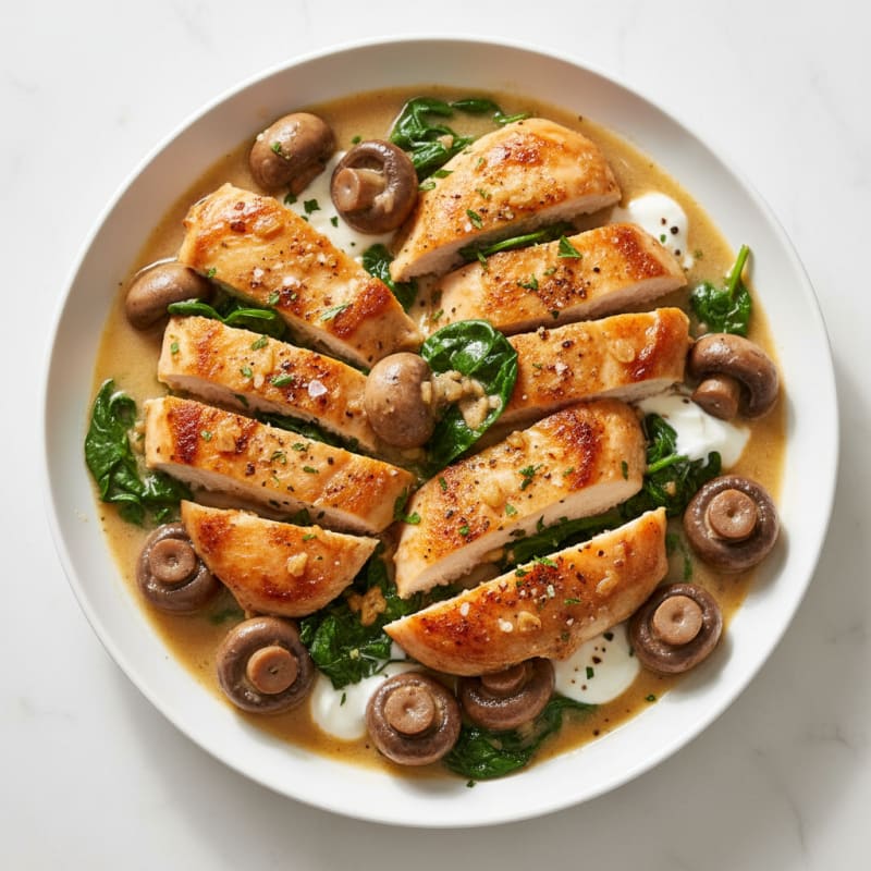 Creamy Garlic Butter Roasted Mushrooms