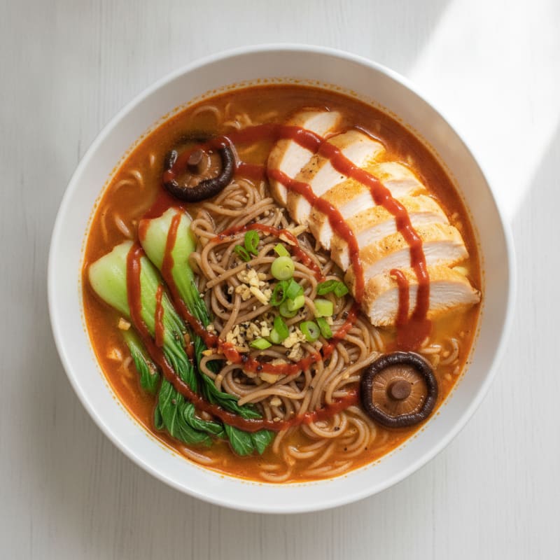 Sriracha Chicken Ramen Soup