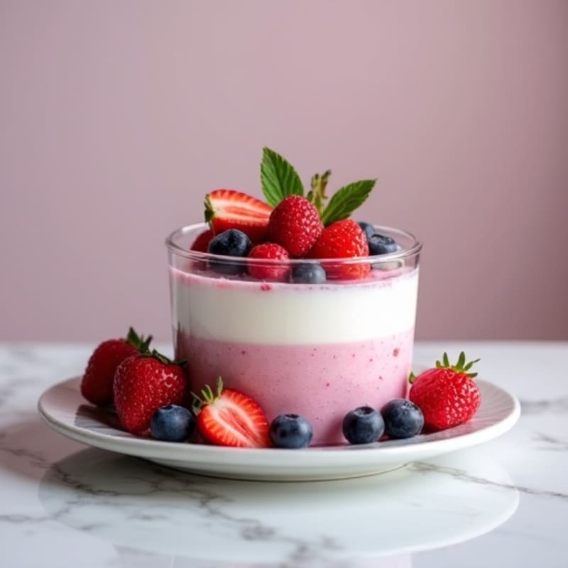 Silky Greek Yogurt Protein Mousse with Mixed Berries
