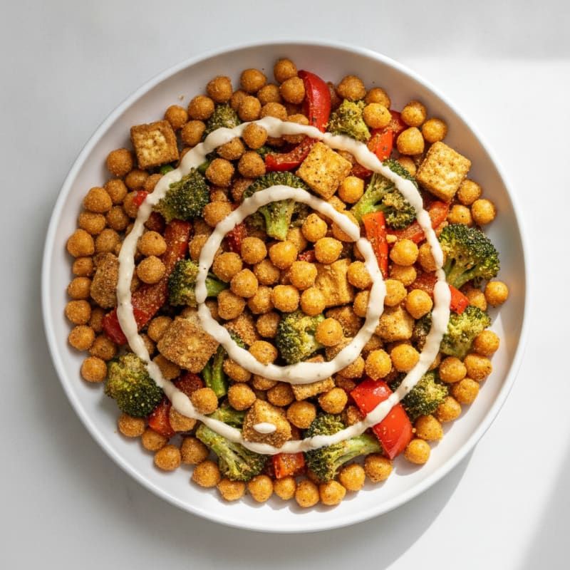 Hearty Roasted Vegetable and Chickpea Bowl