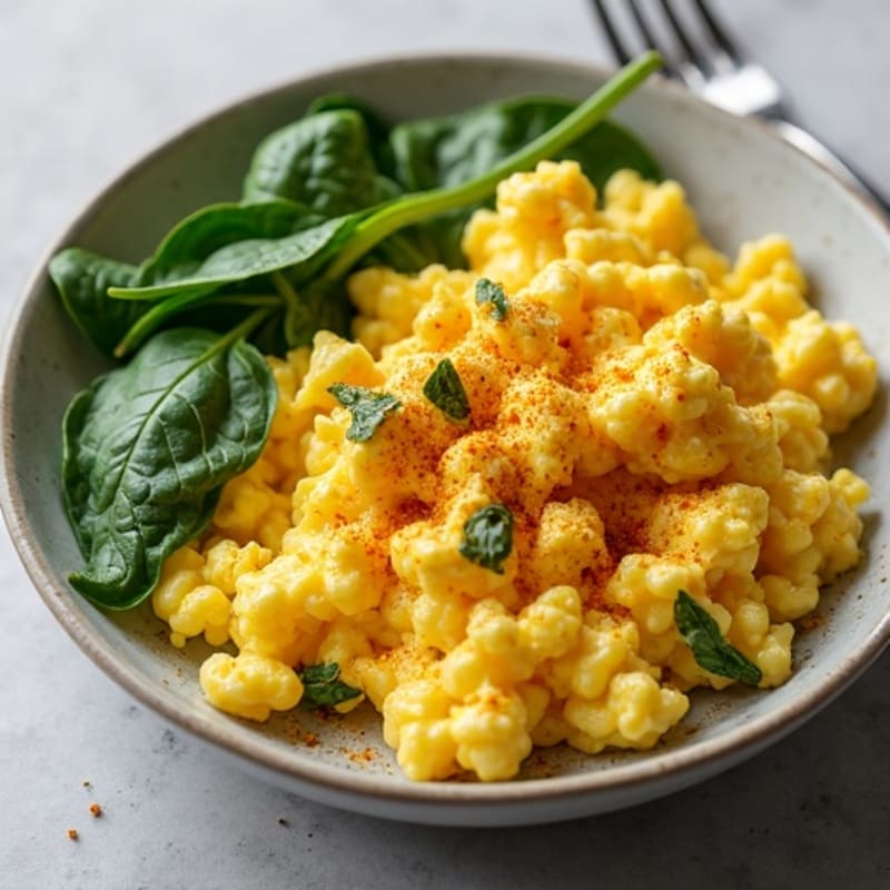 Masala-Spiced Fluffy Scrambled Eggs with Turmeric