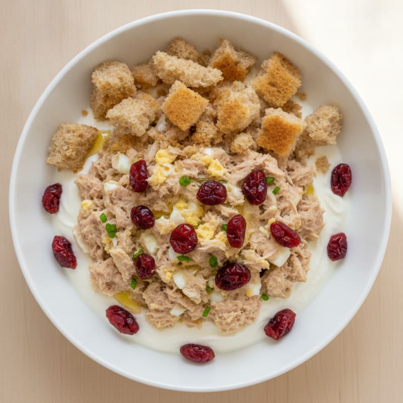 High-Protein Tuna Yogurt Parfait with Berries