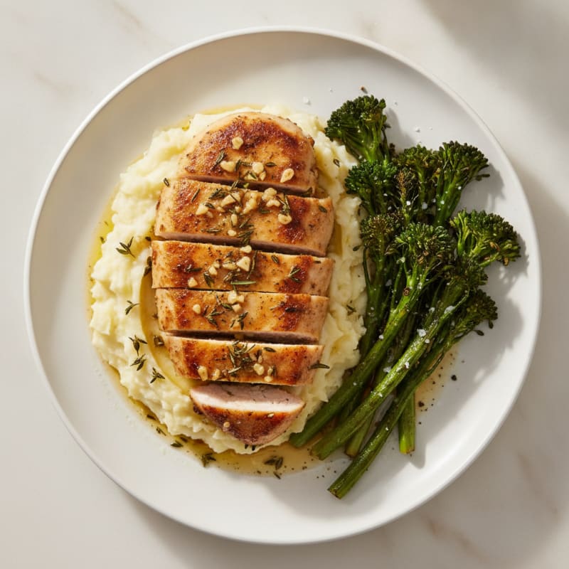 Garlic Herb Chicken with Roasted Broccolini