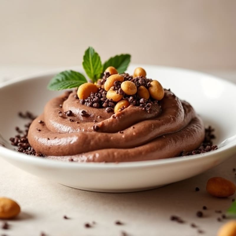Chocolate Peanut Butter Protein Pudding with Crunchy Seeds