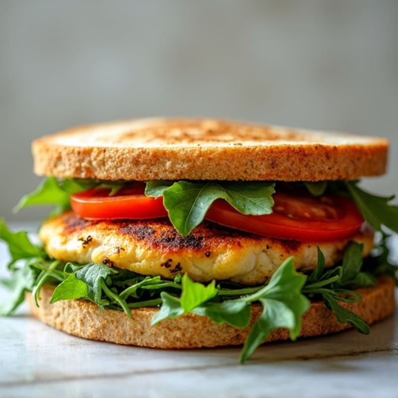 Grilled Chicken Pesto Sandwich with Fresh Arugula
