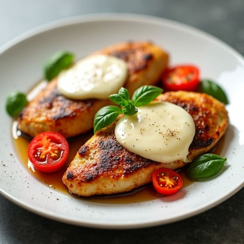 Roasted Chicken Breasts with Fresh Tomato, Basil, and Melty Mozzarella