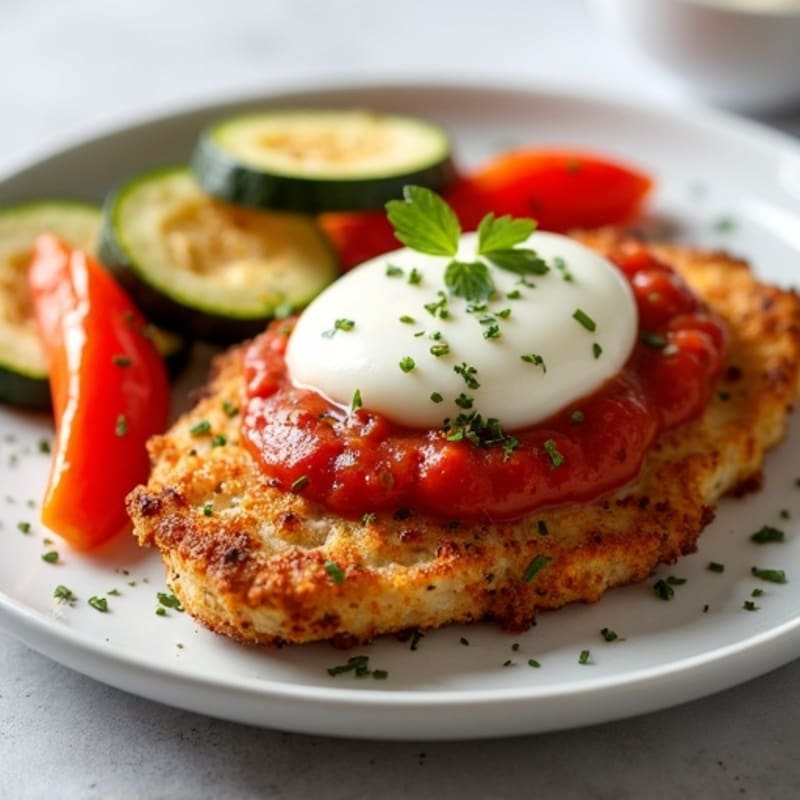 Crispy Chicken Parmesan with Roasted Vegetables