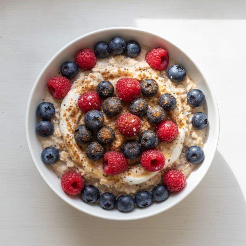 High Protein Berry Overnight Oats