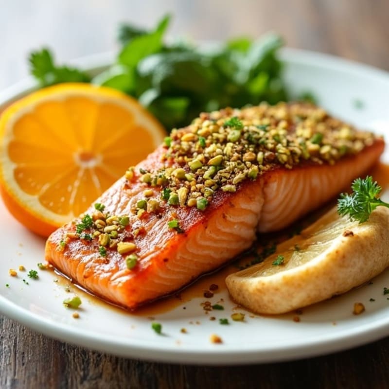 Crispy Pistachio-Crusted Salmon with Citrus-Ginger Glaze